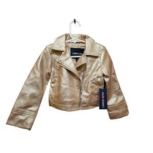 NWT Limited Too girls 3T shiny Gold moto jacket